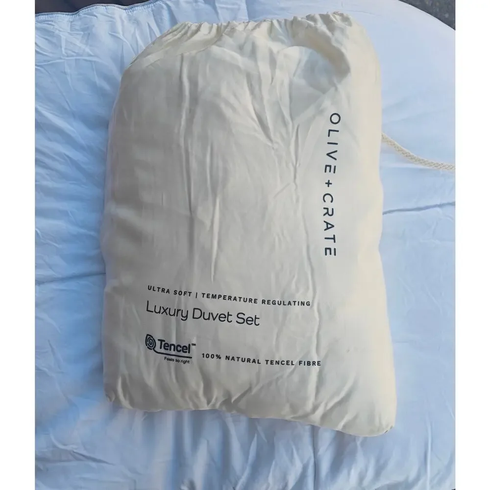 Olive & Crate KING Luxury Duvet Set – Ivory – TENCEL™ Ultra Soft Bedding